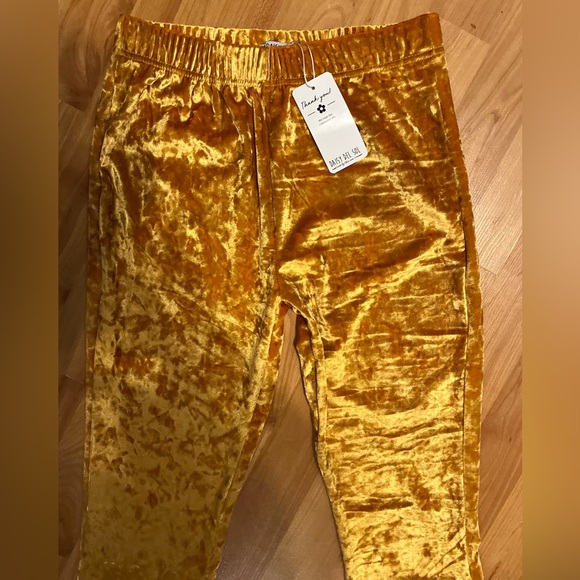 🌺Daisy Del Sol Crushed Velvet Stretchy Pull On Bell Bottom/Flare Pants Sz S NWT - Picture 4 of 8